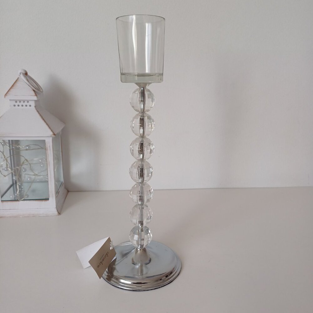 Clair de lune Ambiance Crystal Candlestick Candle Holder 11,5'' NWT